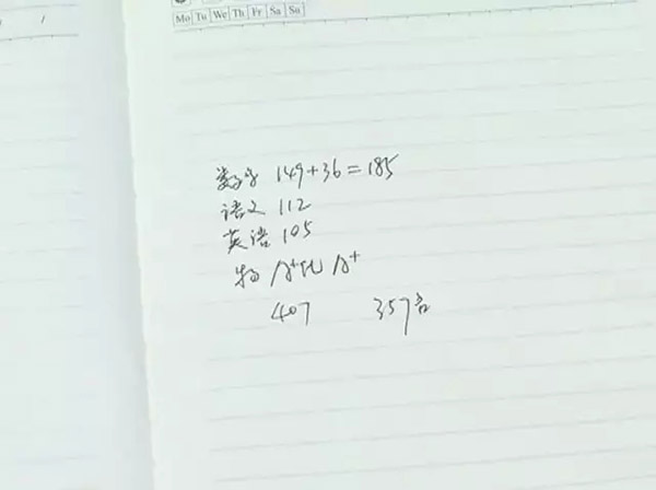 严明月的高考成绩。